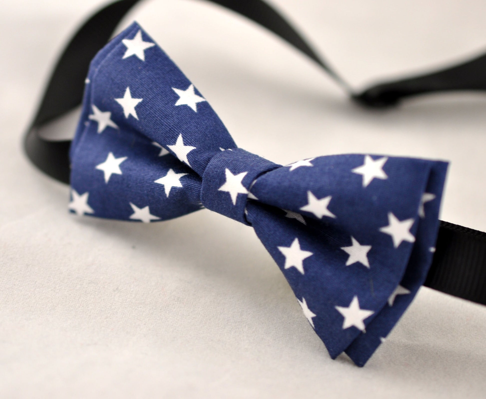 MEN Women 100% Cotton Navy Blue White Stars Craft Bow Tie Bowtie Wedding Party