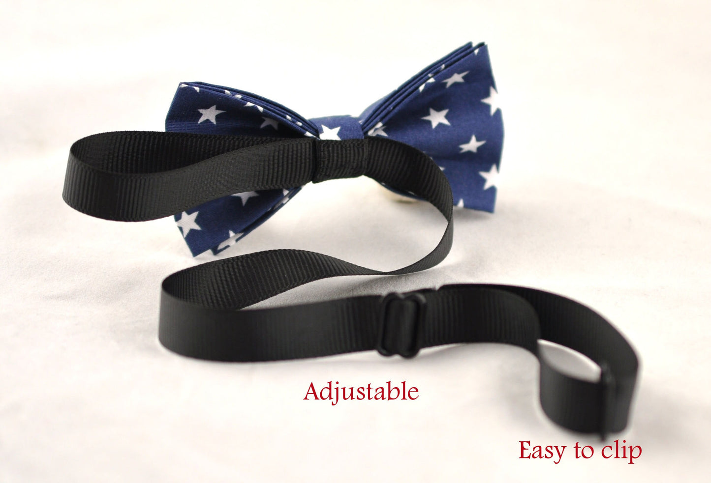 MEN Women 100% Cotton Navy Blue White Stars Craft Bow Tie Bowtie Wedding Party