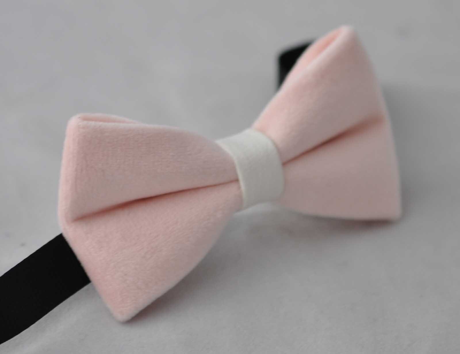 Baby Kids Boy Solid Baby Pink Velvet Bowtie Bow Tie 1 to 6 Years Old Wedding