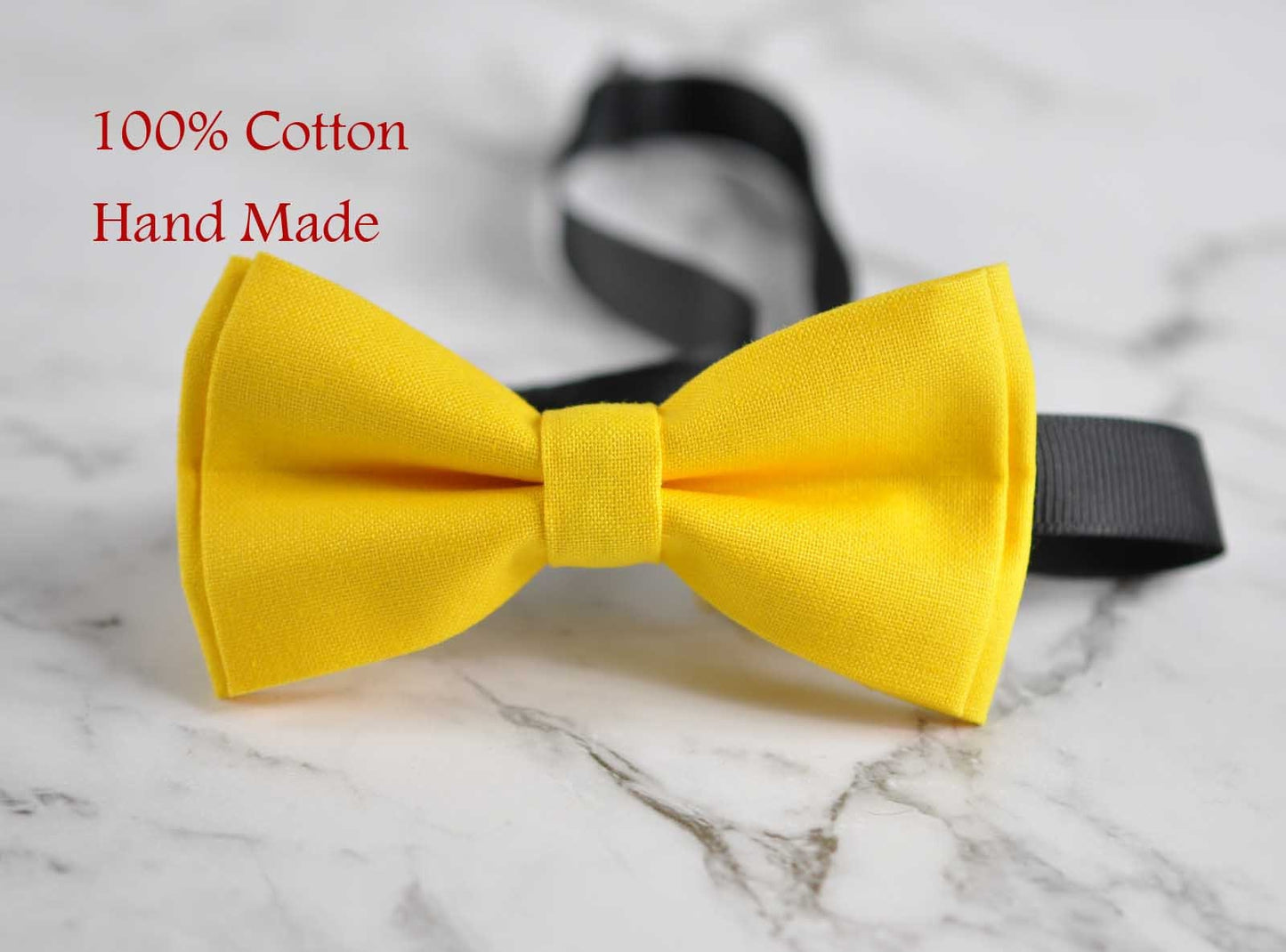 Boy Kids Baby Page Boy 100% Cotton Bright Yellow Bow Tie Bowtie Party Wedding 1-6 Years Old