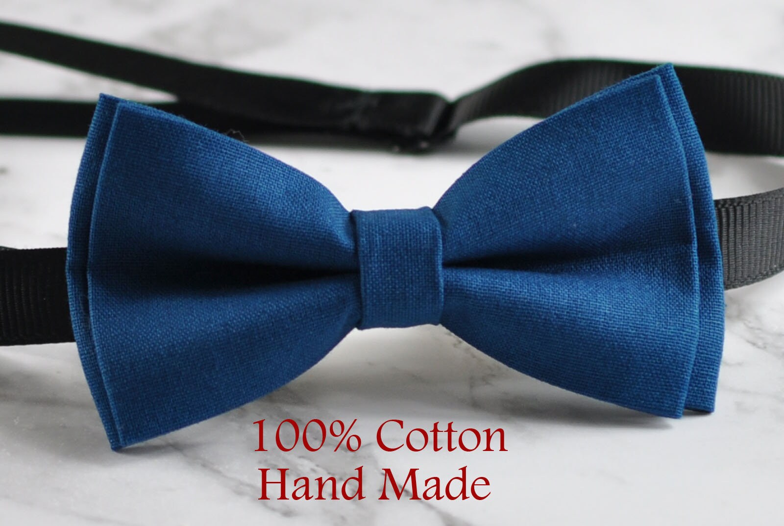 Unisex Men 100% Cotton Quality Petrol Blue Green Solid Color Handmade Bow Tie Bowtie Craft Wedding Party