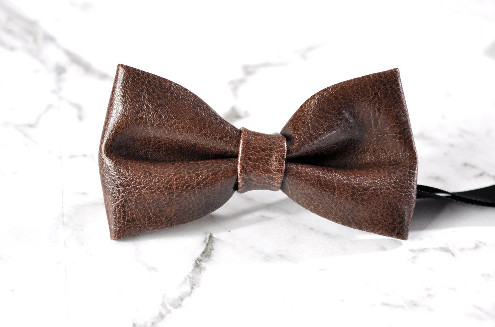 Boy Kids Baby Children Coffee Brown Faux Leather Bow Tie Bowtie Party Wedding 1-6 Years Old