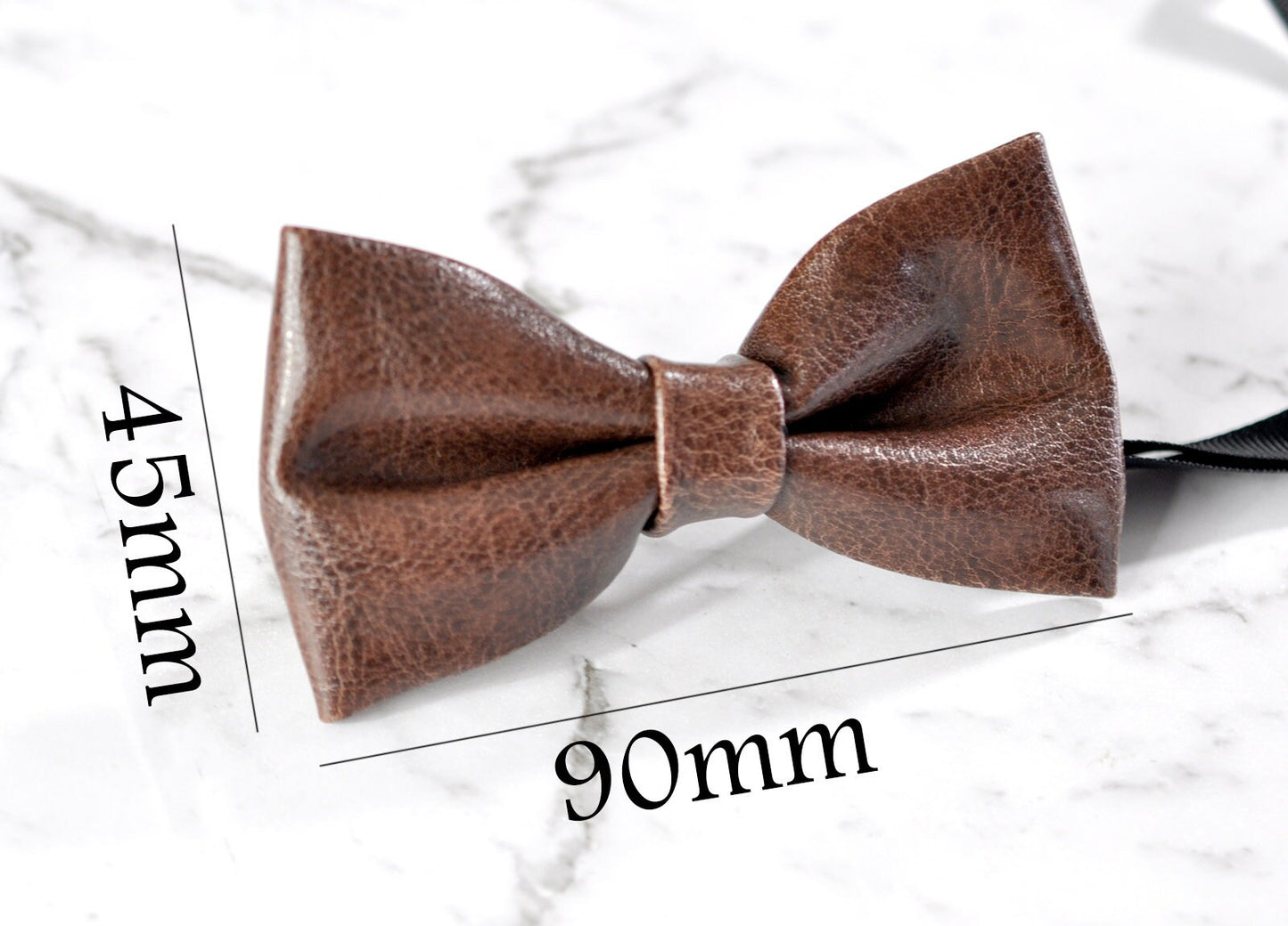 Boy Kids Baby Children Coffee Brown Faux Leather Bow Tie Bowtie Party Wedding 1-6 Years Old