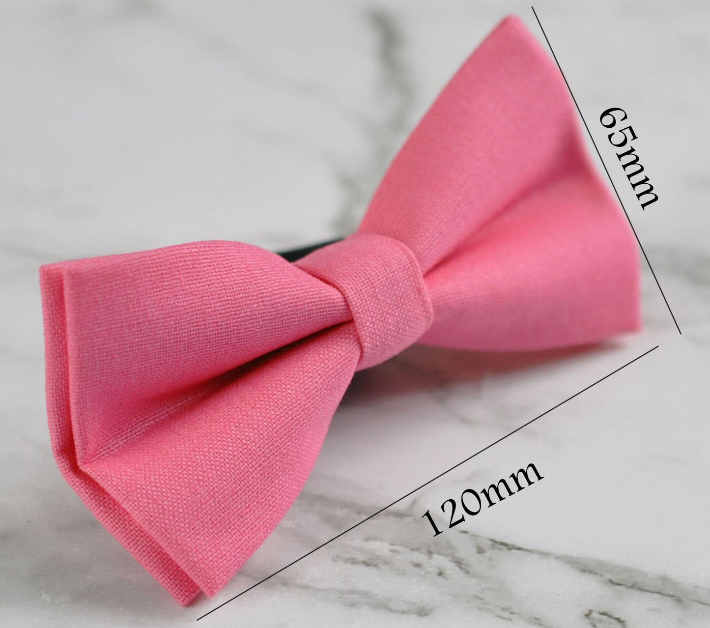 Unisex Men 100% Cotton Quality Candy Pink Solid Color Handmade Bow Tie Bowtie Craft Wedding Party