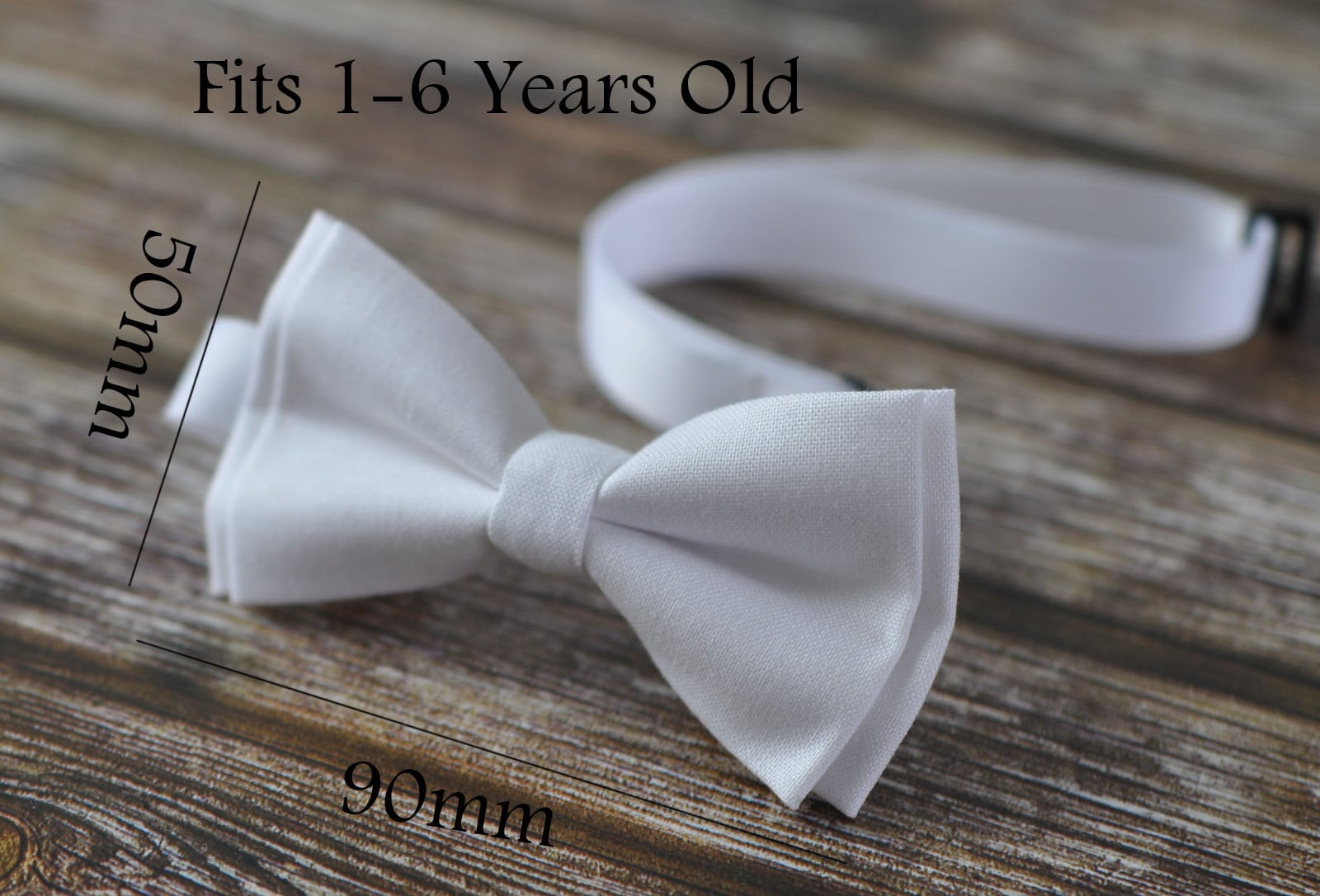 Boy Kids Baby 100% Cotton Page Boy White Solid Bow Tie Bowtie Party Wedding 1-6 Years Old