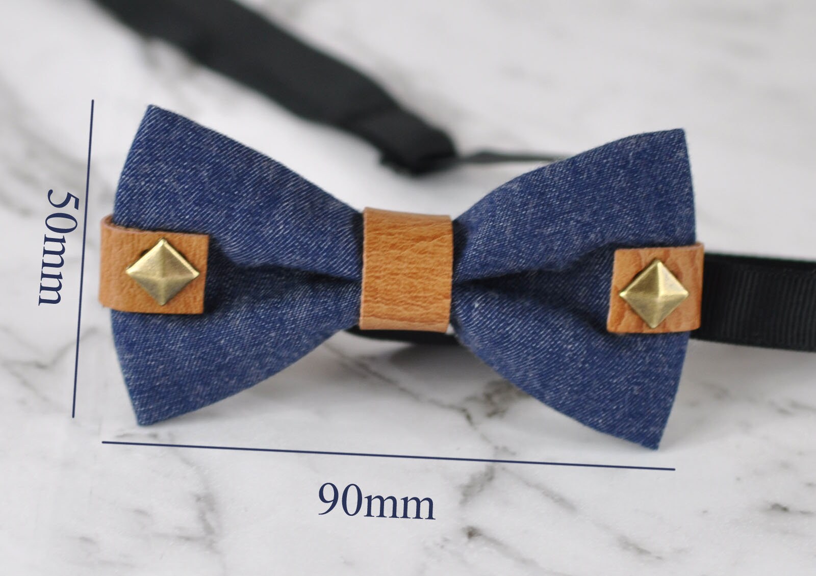 Boy Kids Baby infant Children Blue Jeans Denim Tan Rivet Rivets Bowtie Bow Tie Wedding Party 1-6 Years Old