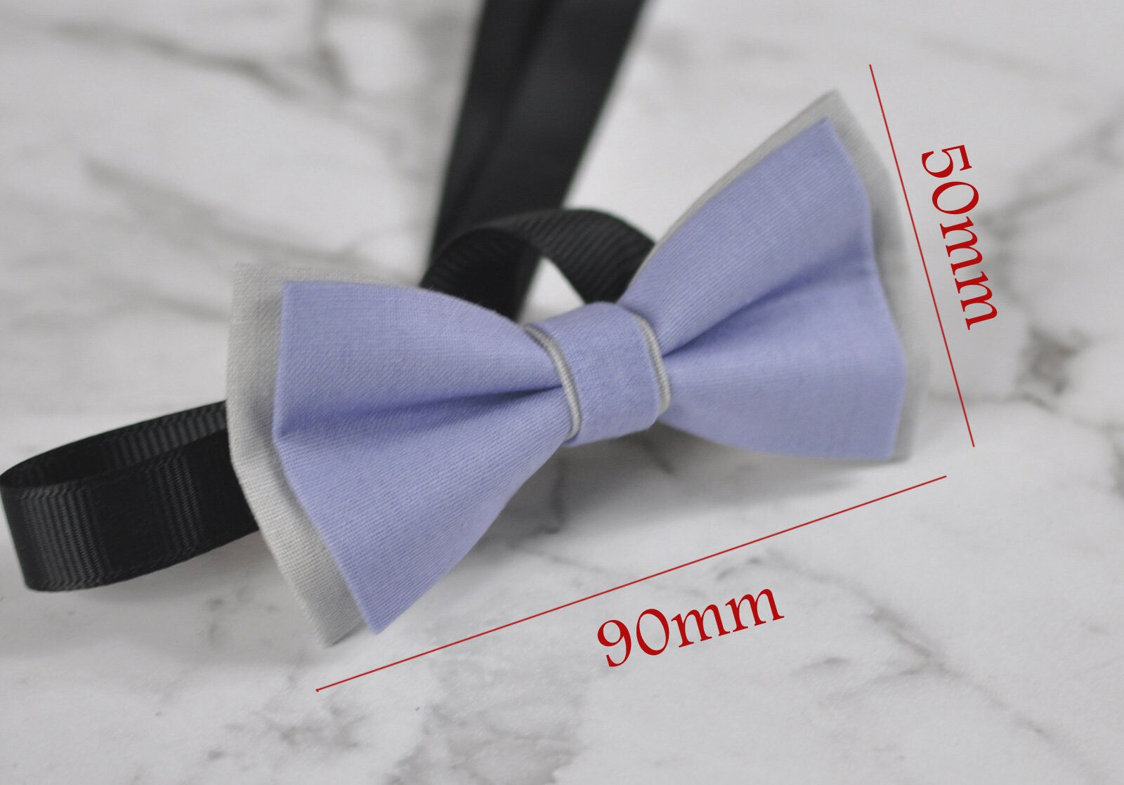 Baby Boy Kids 100% Cotton Handmade Light Purple AND Grey 2 Layers Bow Tie Bowtie Party Wedding Fits 1-6 YEARS OLD