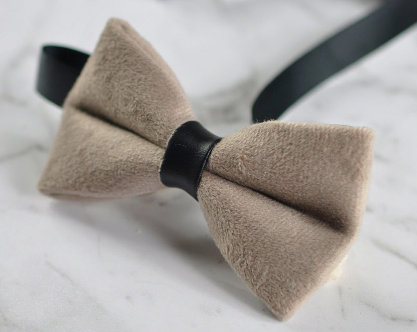 Men Unisex Mink Pavilion Beige Velvet Bow Tie Bowtie Craft Wedding Party Pretied