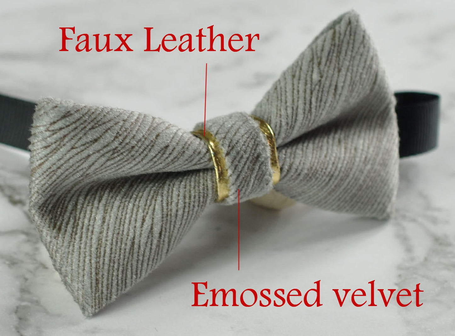 Men Unisex SILVER GREY EMBOSSED Velvet Bow Tie Bowtie Craft Hand Made Wedding Party Pretied