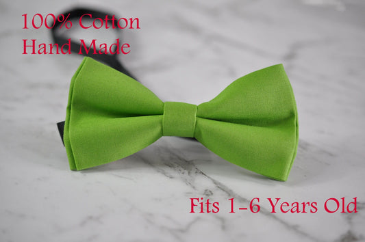 Boy Kids Baby 100% Cotton Lime Green Bow Tie Bowtie Party Wedding 1-6 Years Old