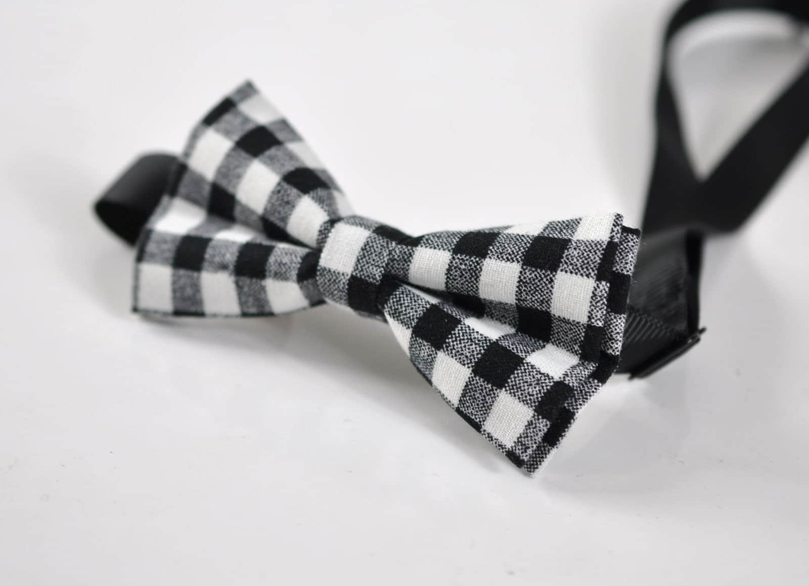 Boy Kids Baby 100% Cotton Black White Grey Grids Bow Tie Bowtie Party Wedding 1-6 Years Old