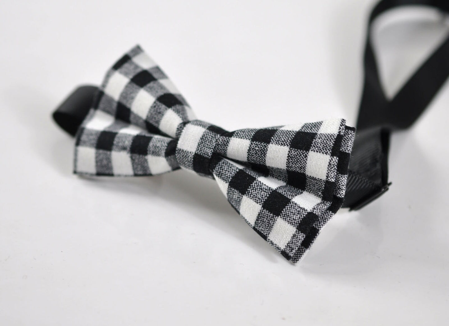 Boy Kids Page Boy Black White Grey Grids Pattern Cotton Bow Tie + Black White Grids Suspenders Braces Set Fits 1-6 Years Old Wedding Party