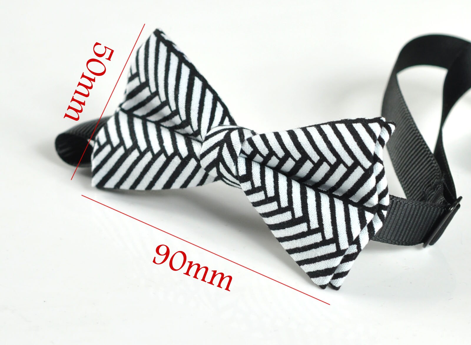 Boy Kids Baby Page Boy Children 100% Cotton Black White Fishbone Stripes Pattern Bow Tie Bowtie Party Wedding 1-6 Years Old Wedding Party