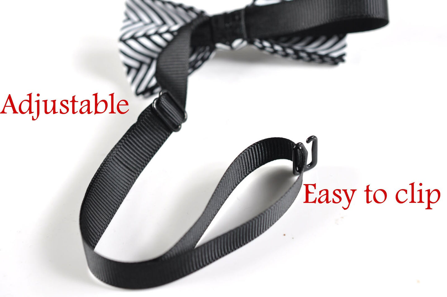 Men Women 100% Cotton Quality Black White Fishbone Stripes Pattern Handmade Pretied Bow Tie Bowtie Craft Wedding Party