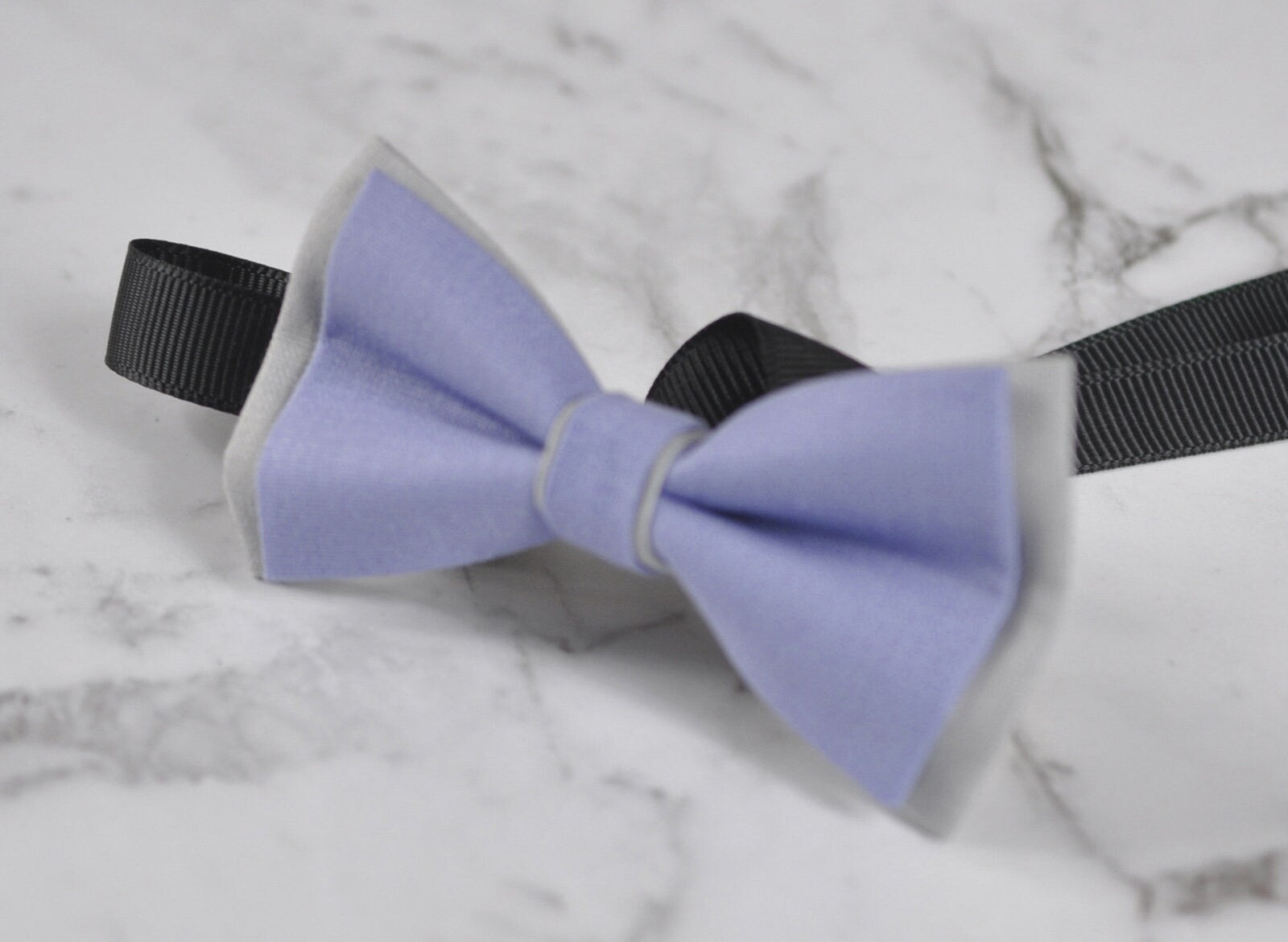 Baby Boy Kids 100% Cotton Handmade Light Purple AND Grey 2 Layers Bow Tie Bowtie Party Wedding Fits 1-6 YEARS OLD