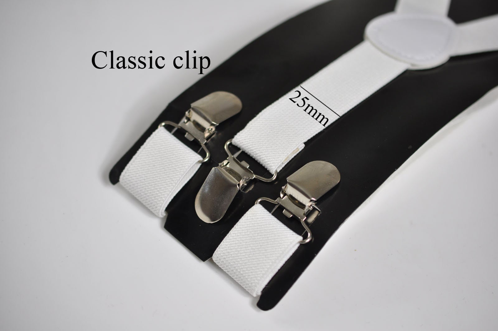 Boy Kids Page Boy ELEMENTS STRIPE BLACK Stripes Pattern Cotton Bow Tie + White Suspenders Braces Set Fits 1-6 Years Old Wedding Party