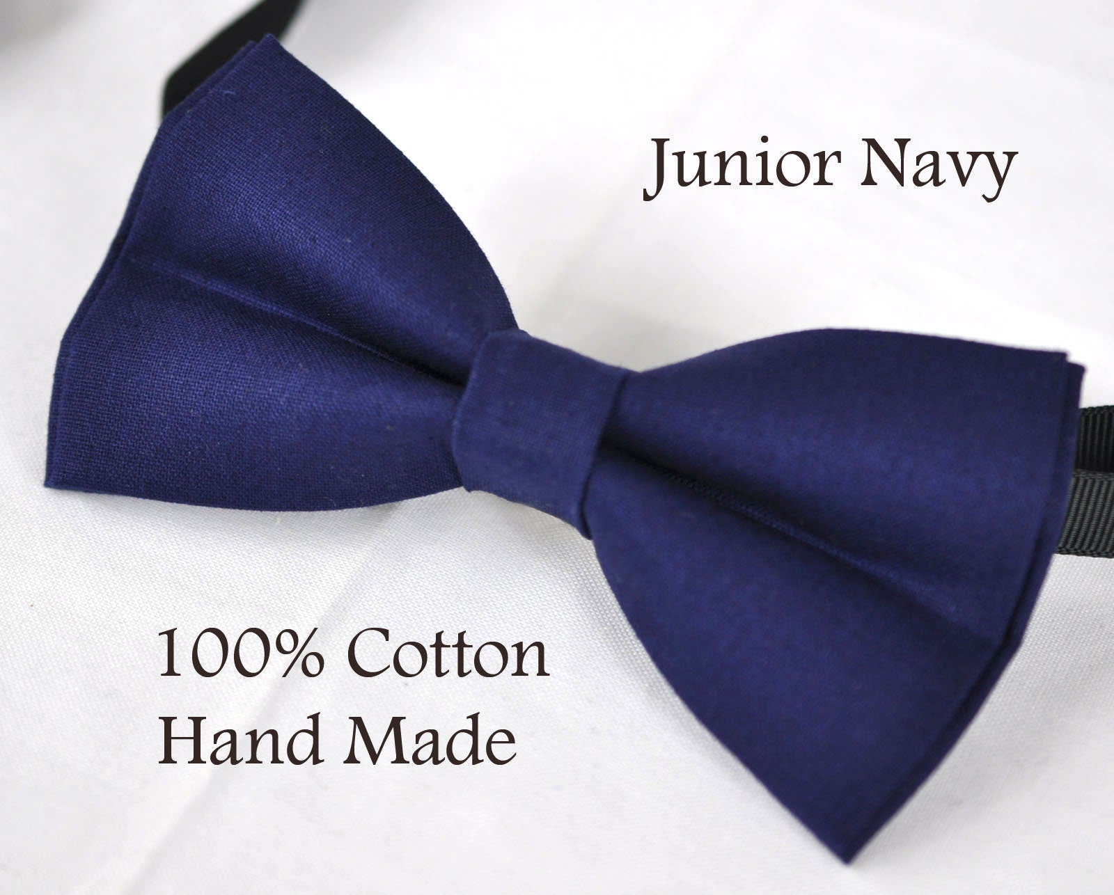100% Cotton NAVY Blue Pretied Bow Tie Bowtie Party Wedding For Men Adult , Teenage Boy , Toddler Baby infant 4 Sizes