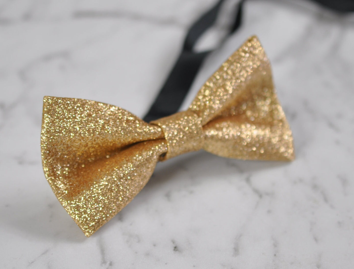 Mens Women Faux Leather SOLID Gold Golden Shining Bow Tie Bowties Wedding Party Dance Ball