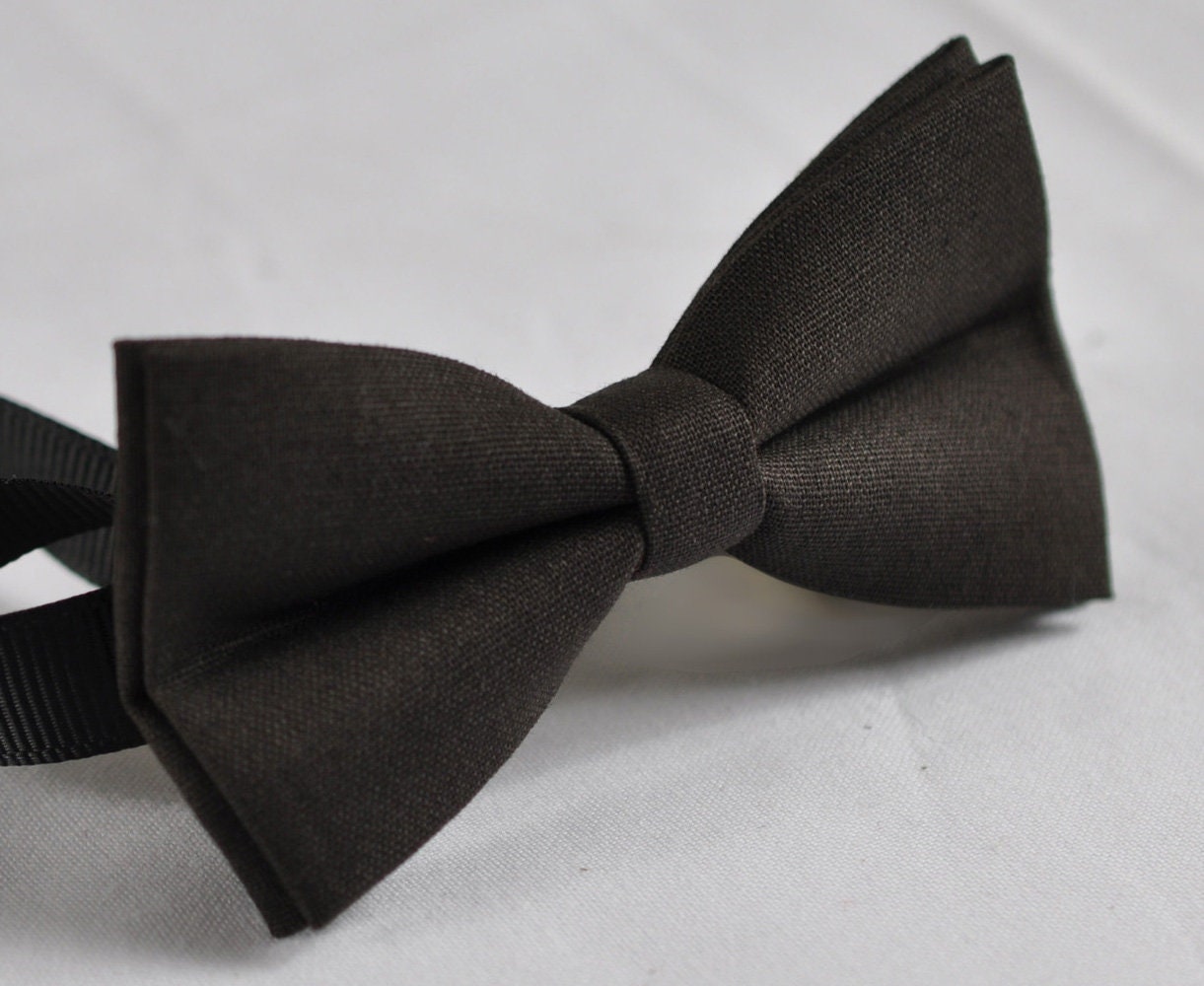 MEN Women 100% Cotton Matte Coffee Bean Color Dark Brown Solid Craft Pretied Bow Tie Bowtie Wedding Party Hand Made