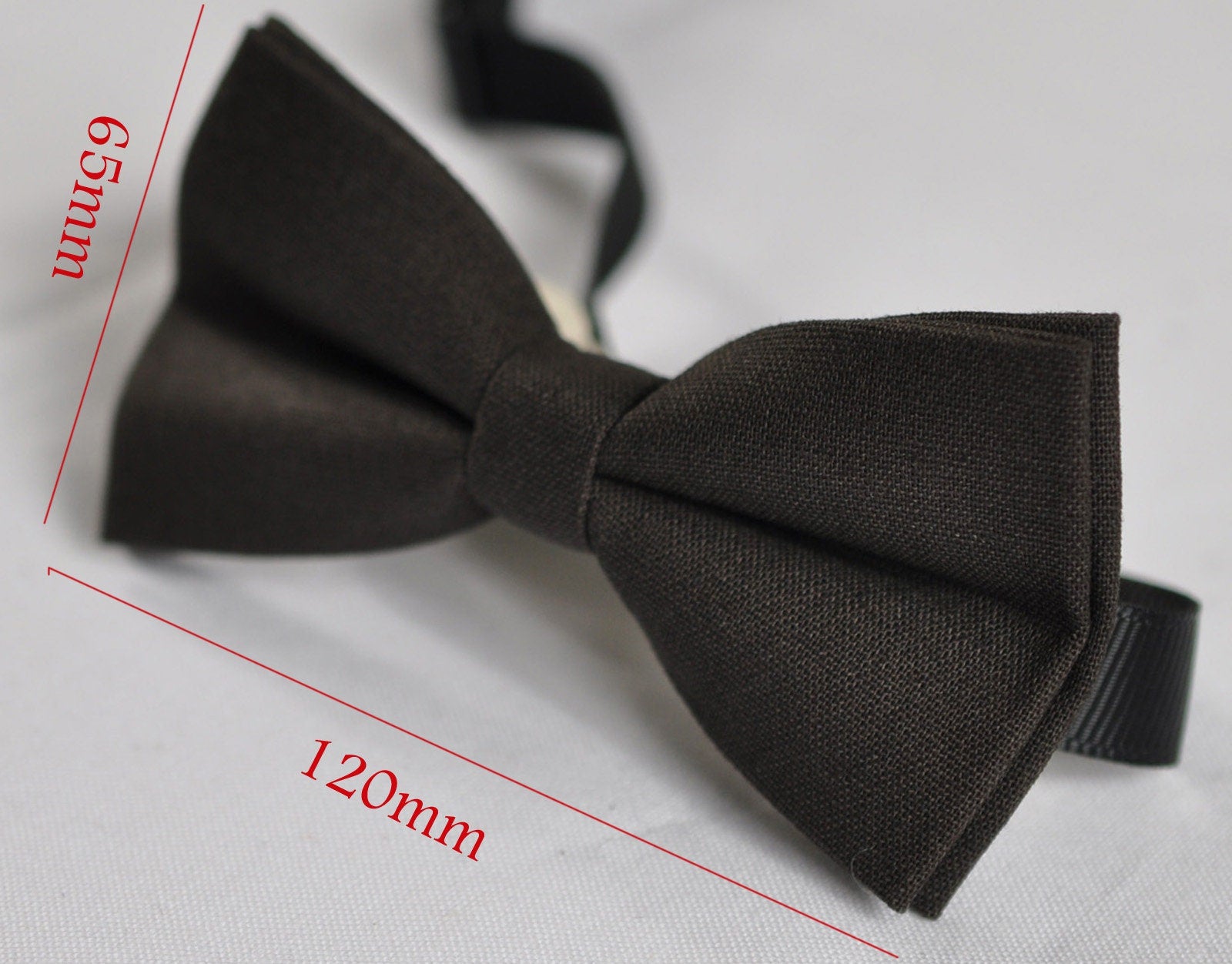 MEN Women 100% Cotton Matte Coffee Bean Color Dark Brown Solid Craft Pretied Bow Tie Bowtie Wedding Party Hand Made