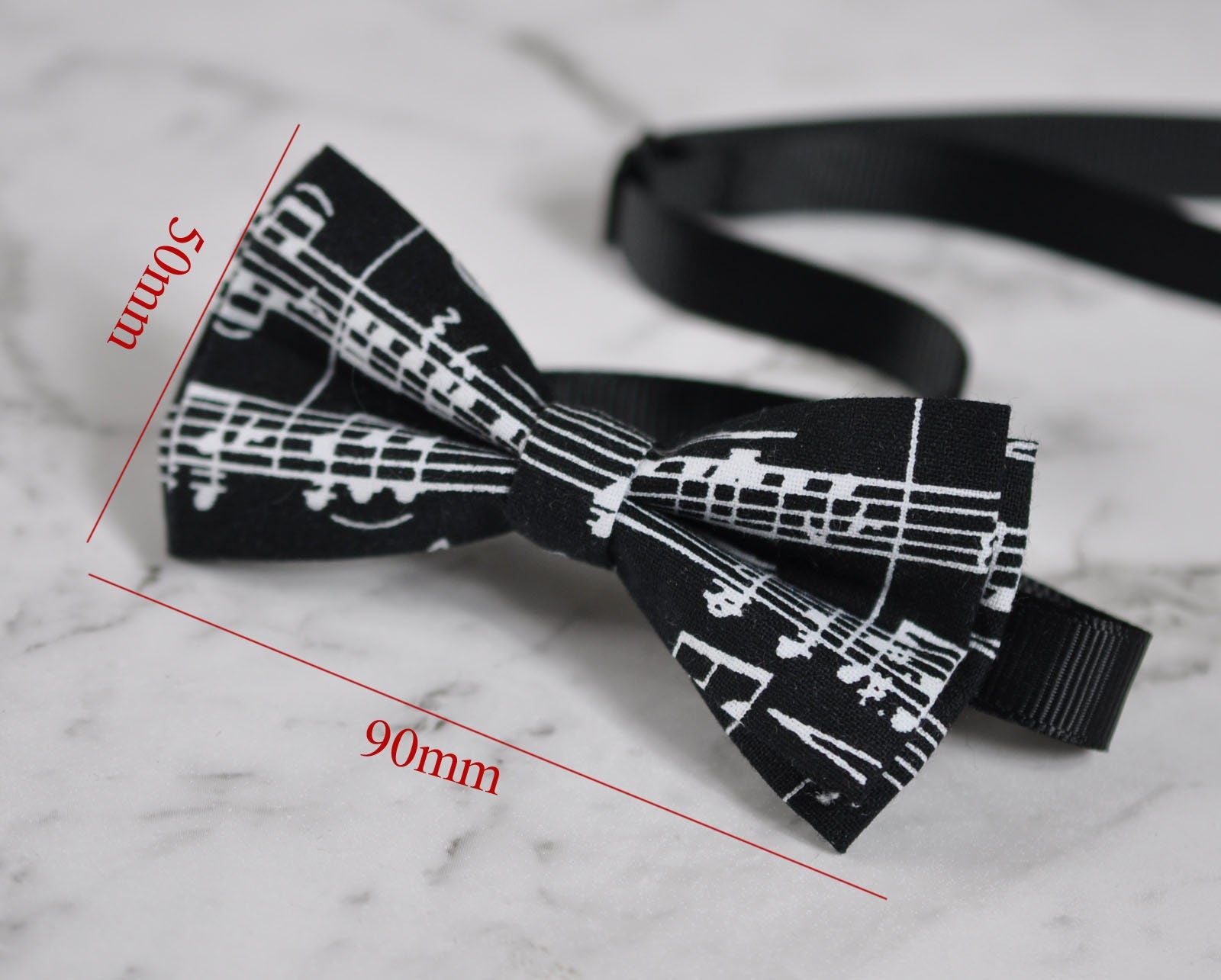 Boy Kids Baby Infant Children Sheet Music Notes Pattern Cotton Black and White Bow Tie Bowtie 1-6 Years Old Wedding Party