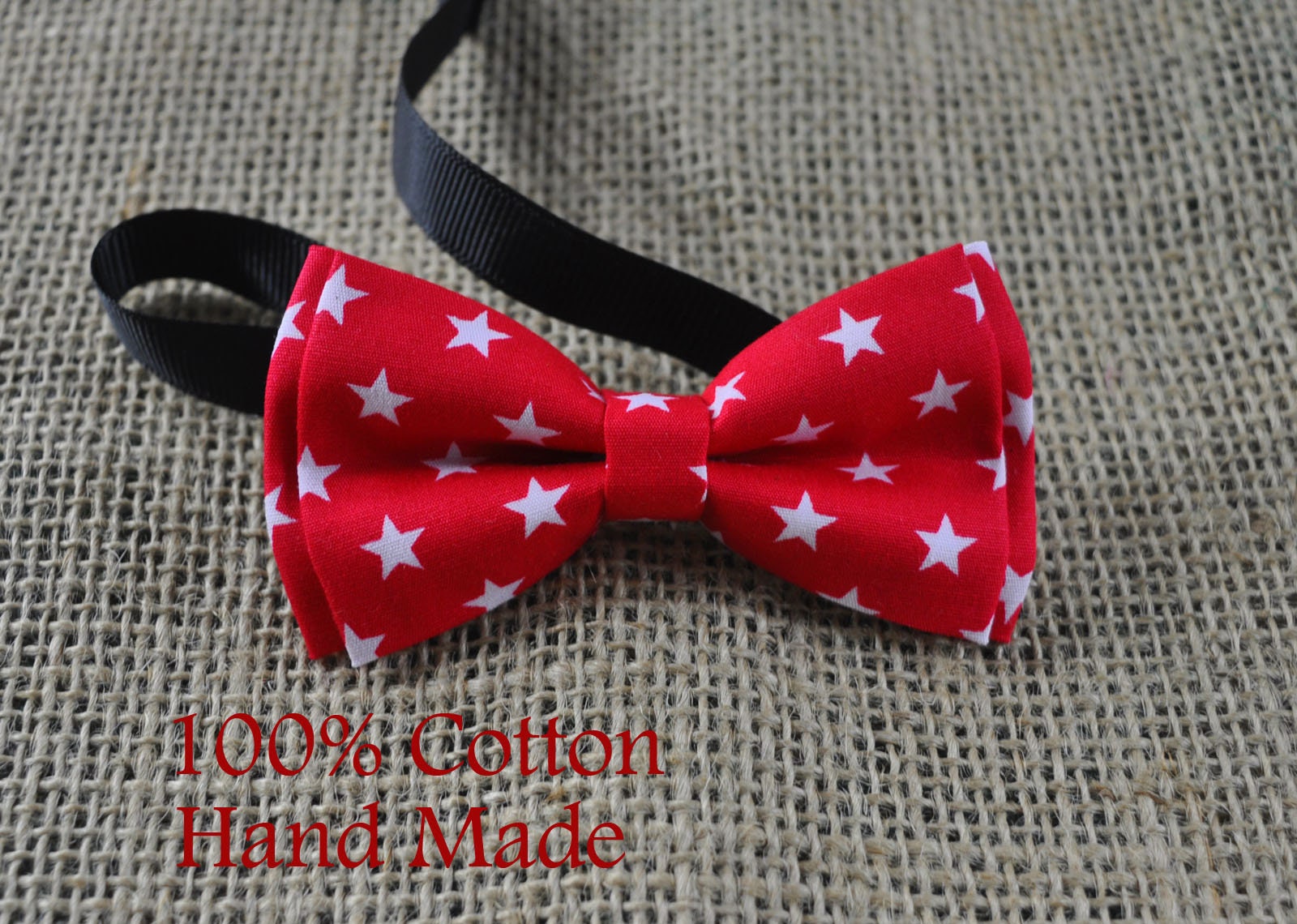 BOY KIDS Baby Infant Red Clip-on Braces Elastic Suspenders + 100% Cotton Red White Stars Bowtie Bow Ties Fits 1-6 Years Old