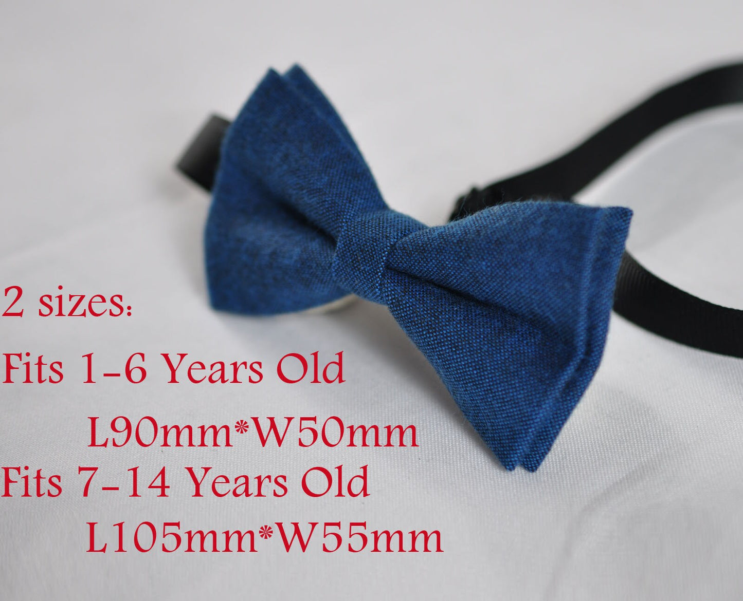 Ink Blue Petrol Blue Mottled Bow tie+ Navy Blue Adjustable Elastic Suspenders Braces for Kids Page Boy Toddler or Youth Teenage