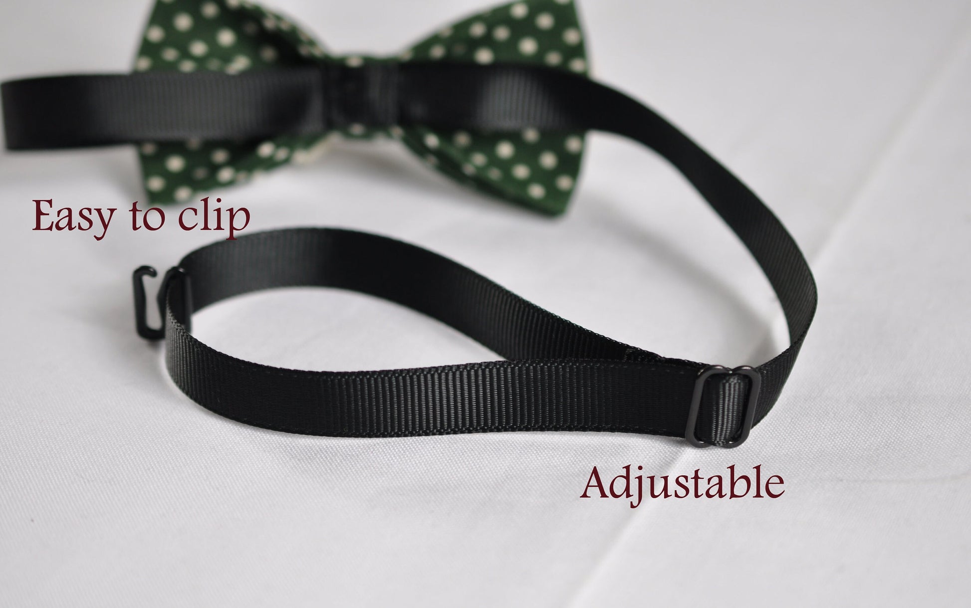 Kids Page Boy Youth Teenage 100% Cotton Green WHITE DOTS Bow Tie Bowtie Wedding 7-14 Years Old