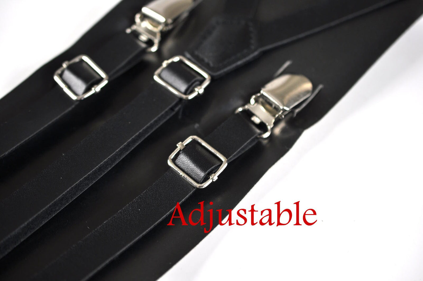 Boy Kids Page Boy Black Metallic Texture Crackle Pattern Cotton Bow Tie + Black Faux Leather Suspenders Braces Set Fits 1-6 Years Old