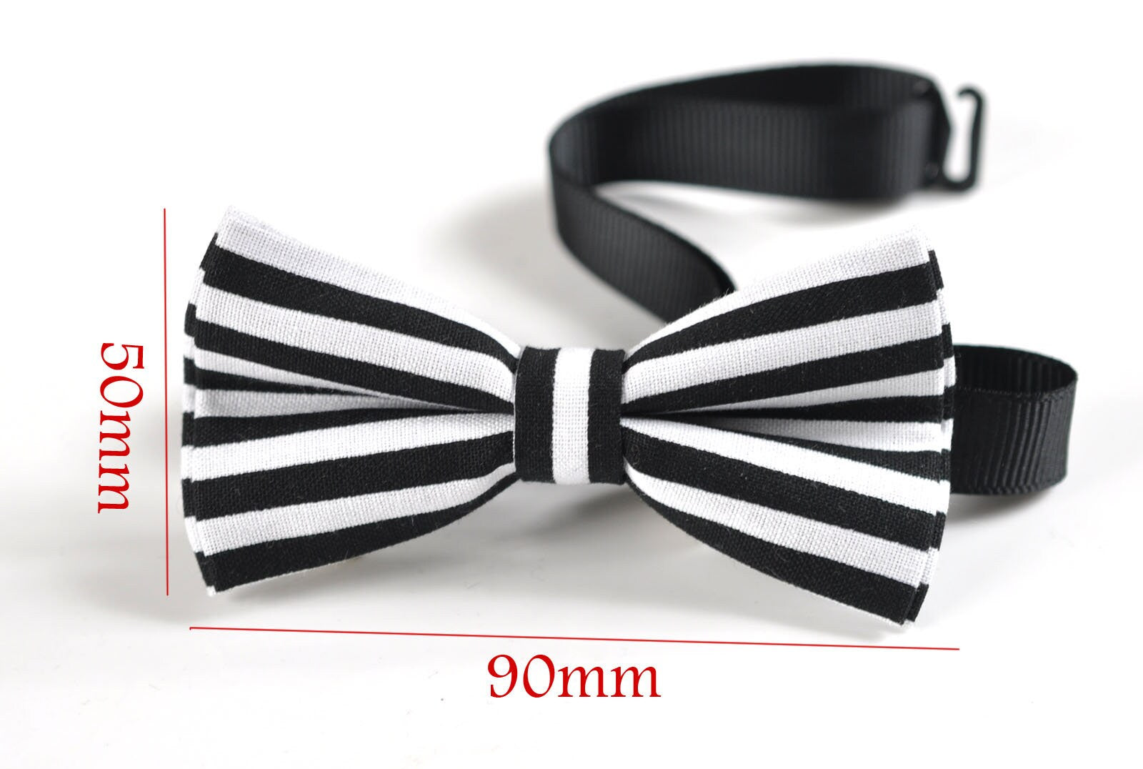 Boy Kids Page Boy ELEMENTS STRIPE BLACK Stripes Pattern Cotton Bow Tie + White Suspenders Braces Set Fits 1-6 Years Old Wedding Party