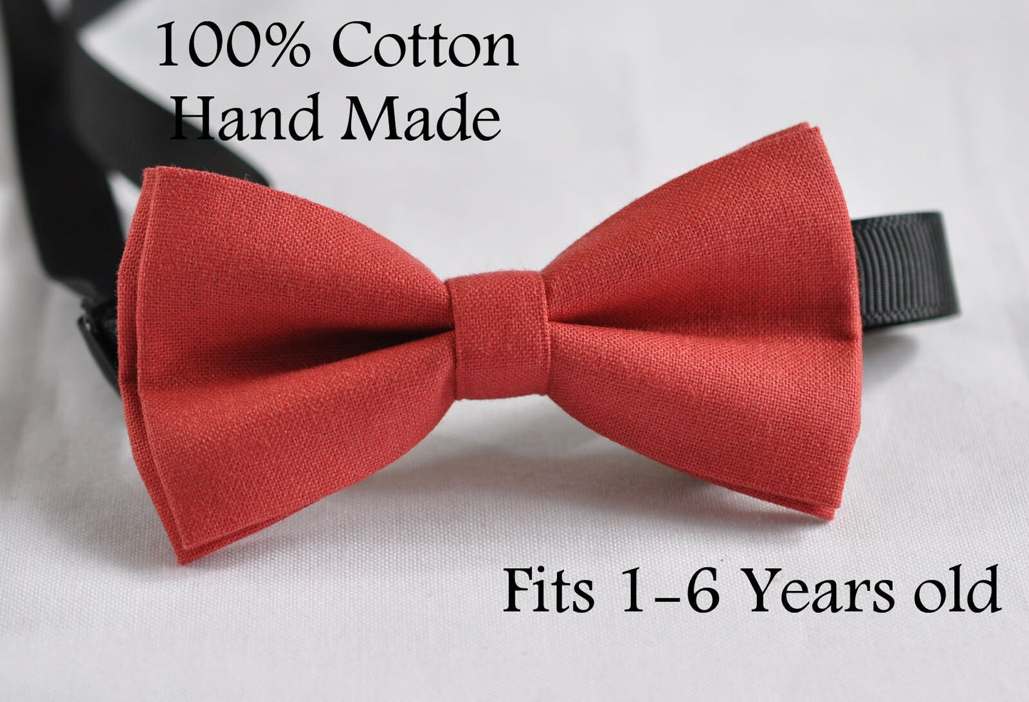 Kids Baby Page Boy Toddler Infant 100% Cotton Handmade Light Brick Red Bow Tie Bowtie Party Wedding Page Boy 1-6 Years Old