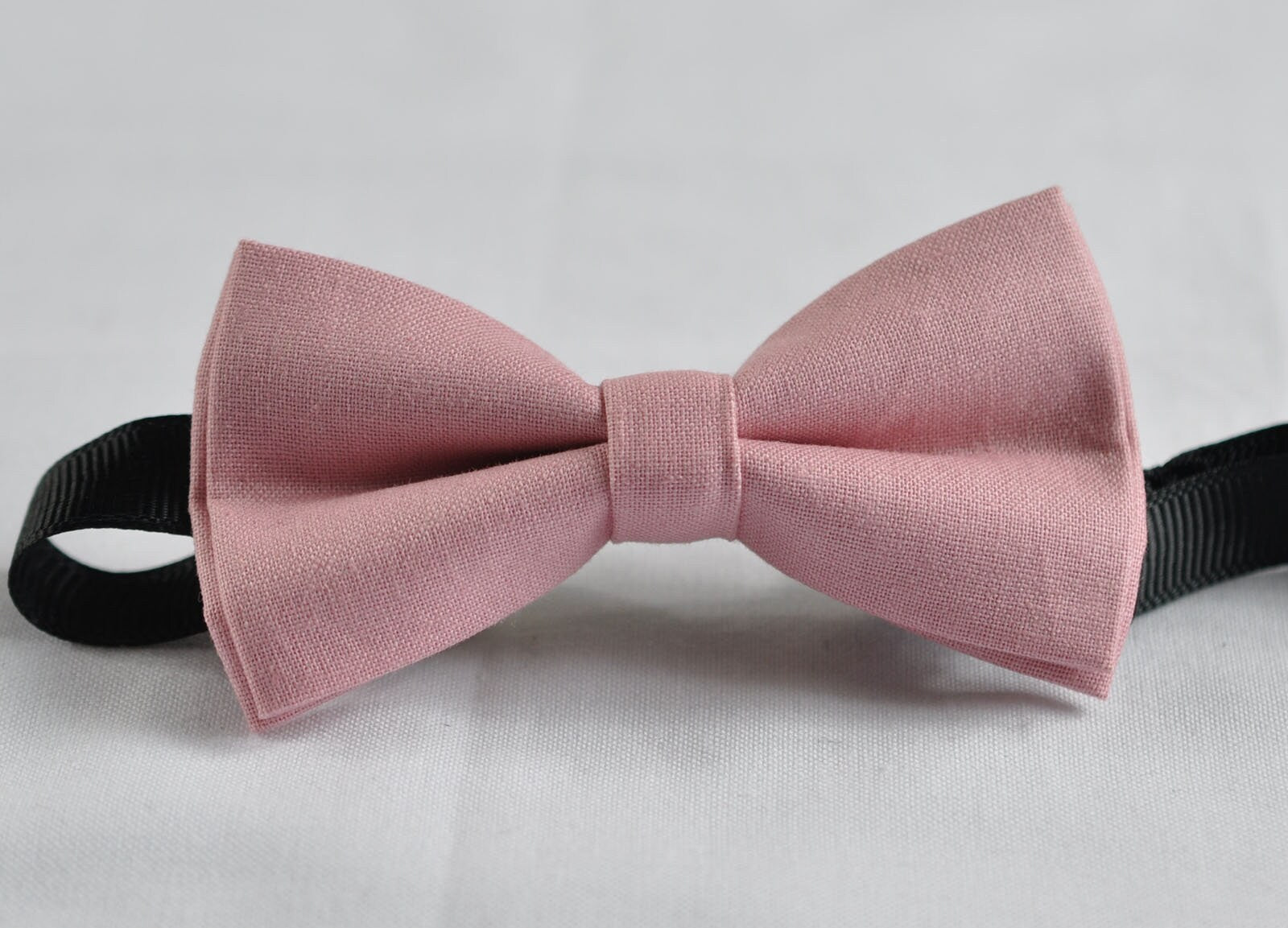 Dusky Dusty Rose Pink Blush Pink Cotton Bow tie+ Grey Gray Adjustable Elastic Suspenders Braces for Kids Page Boy Toddler or Youth Teenage