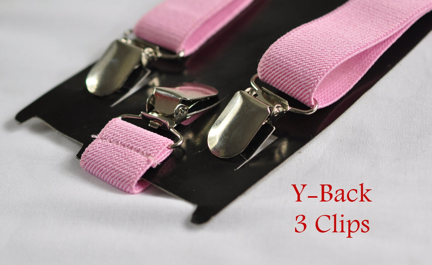BOY KIDS Baby Infant Toddler Pink Clip-on Braces Elastic Suspenders + Pink Polyester Bowtie Bow Ties Fits 1-6 Years Old