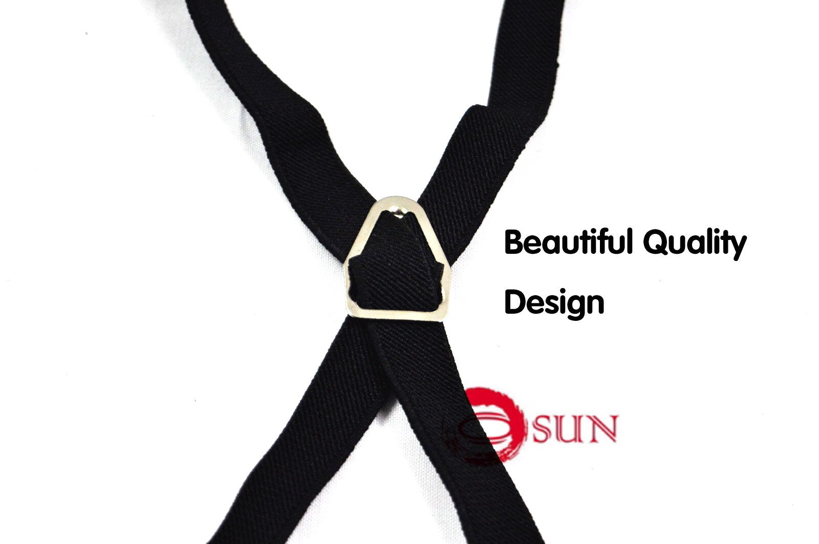 Men Women Unisex Black Adjustable Skinny 15mm 1.5cm Wide X-Back 4 Clips Pants Elastic Suspenders Braces Fits Height 110cm to 190cm