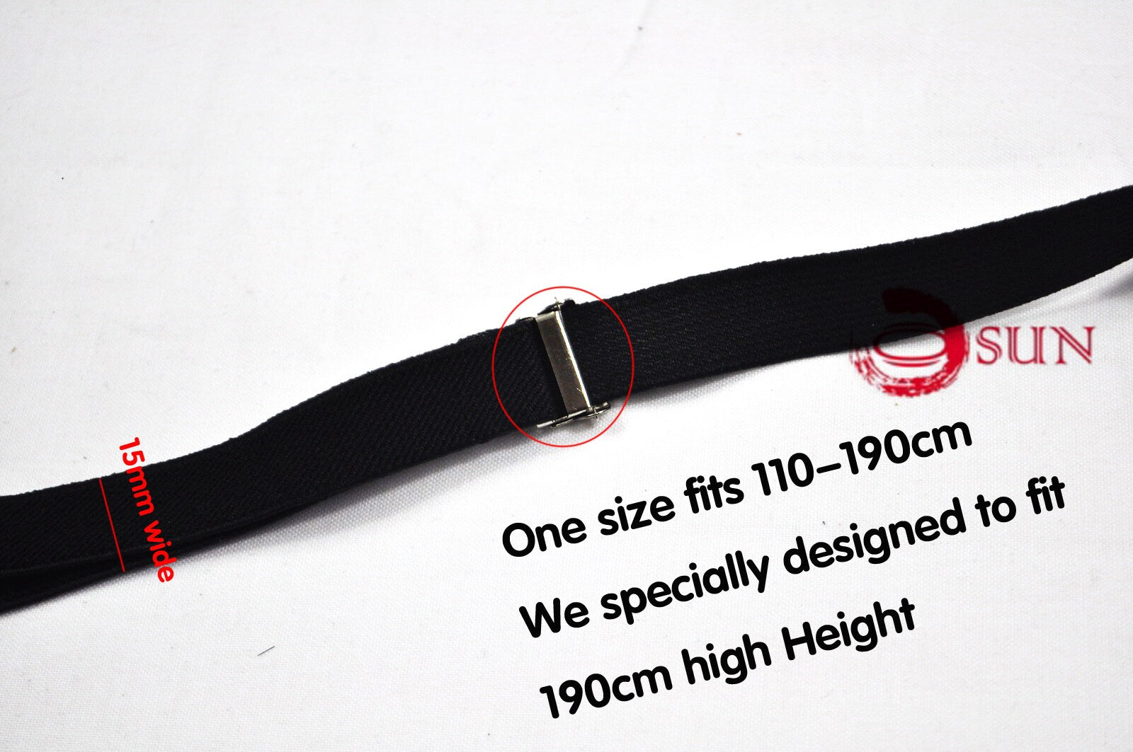 Men Women Unisex Black Adjustable Skinny 15mm 1.5cm Wide X-Back 4 Clips Pants Elastic Suspenders Braces Fits Height 110cm to 190cm