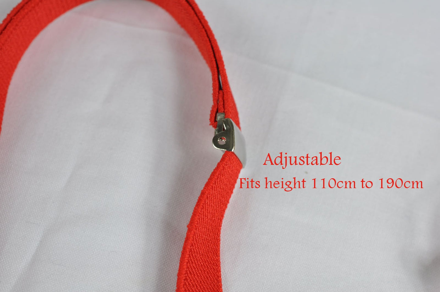 Men Women Unisex Red Adjustable Skinny 15mm 1.5cm Wide X-Back 4 Clips Pants Elastic Suspenders Braces Fits Height 110cm to 190cm