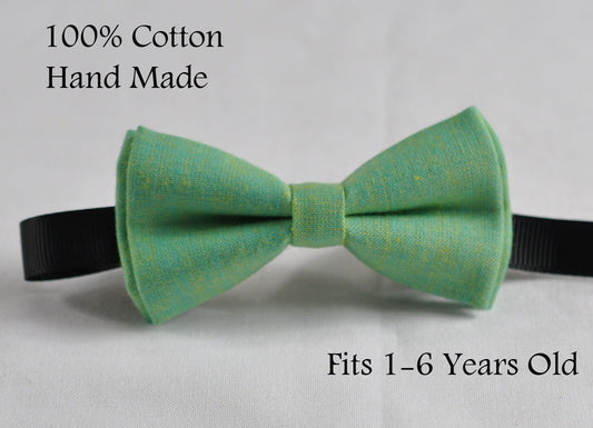 Boy Kids Baby infant Children Page Boy Toddler 100% Cotton Mottled Sunny Aqua Color Bow Tie Bowtie Wedding 1-6 Years Old