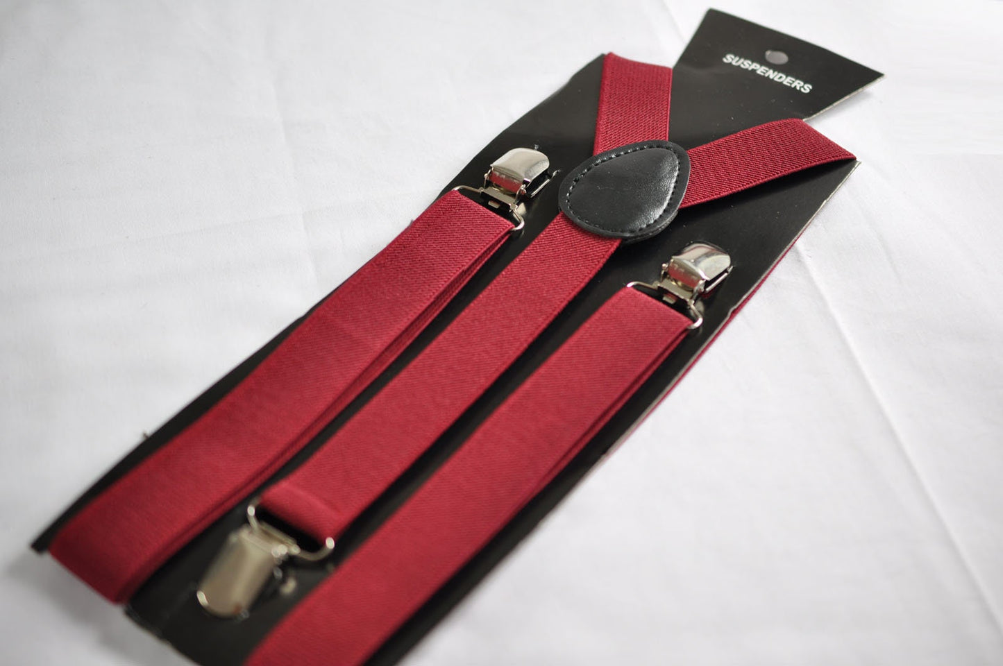 BOY KIDS Baby Infant Burgundy Wine Red Clip-on Braces Elastic Suspenders + 100% Cotton Ever Green Solid Bowtie Bow Ties Fits 1-6 Years Old