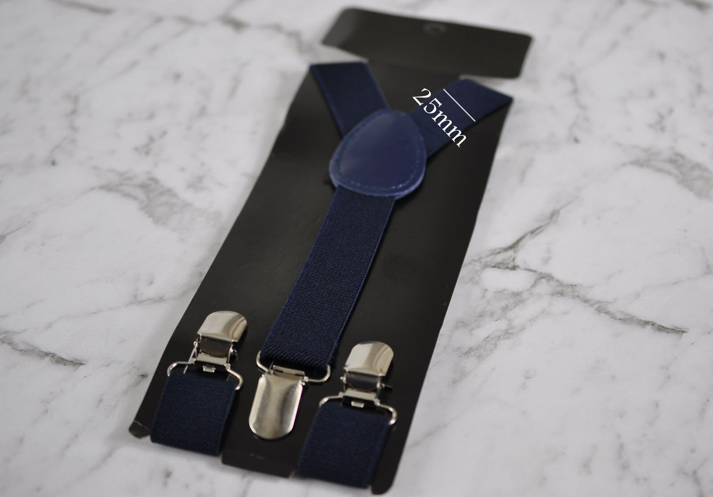 BOY KIDS Baby Infant Navy Blue Clip-on Braces Elastic Suspenders + 100% Cotton Candy Pink Solid Bowtie Bow Ties Fits 1-6 Years Old