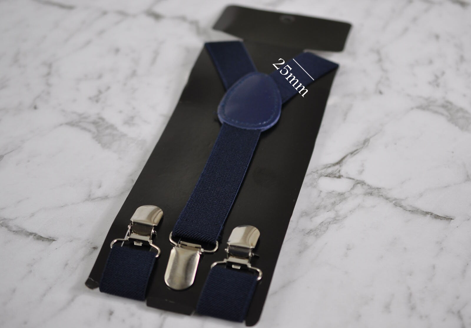 BOY KIDS Baby Infant Navy Blue Clip-on Braces Elastic Suspenders + 100% Cotton Candy Pink Solid Bowtie Bow Ties Fits 1-6 Years Old