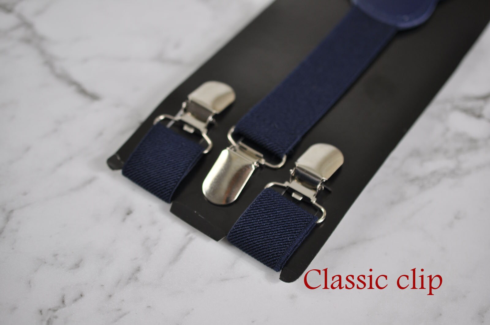 BOY KIDS Baby Infant Navy Blue Clip-on Braces Elastic Suspenders + 100% Cotton Candy Pink Solid Bowtie Bow Ties Fits 1-6 Years Old