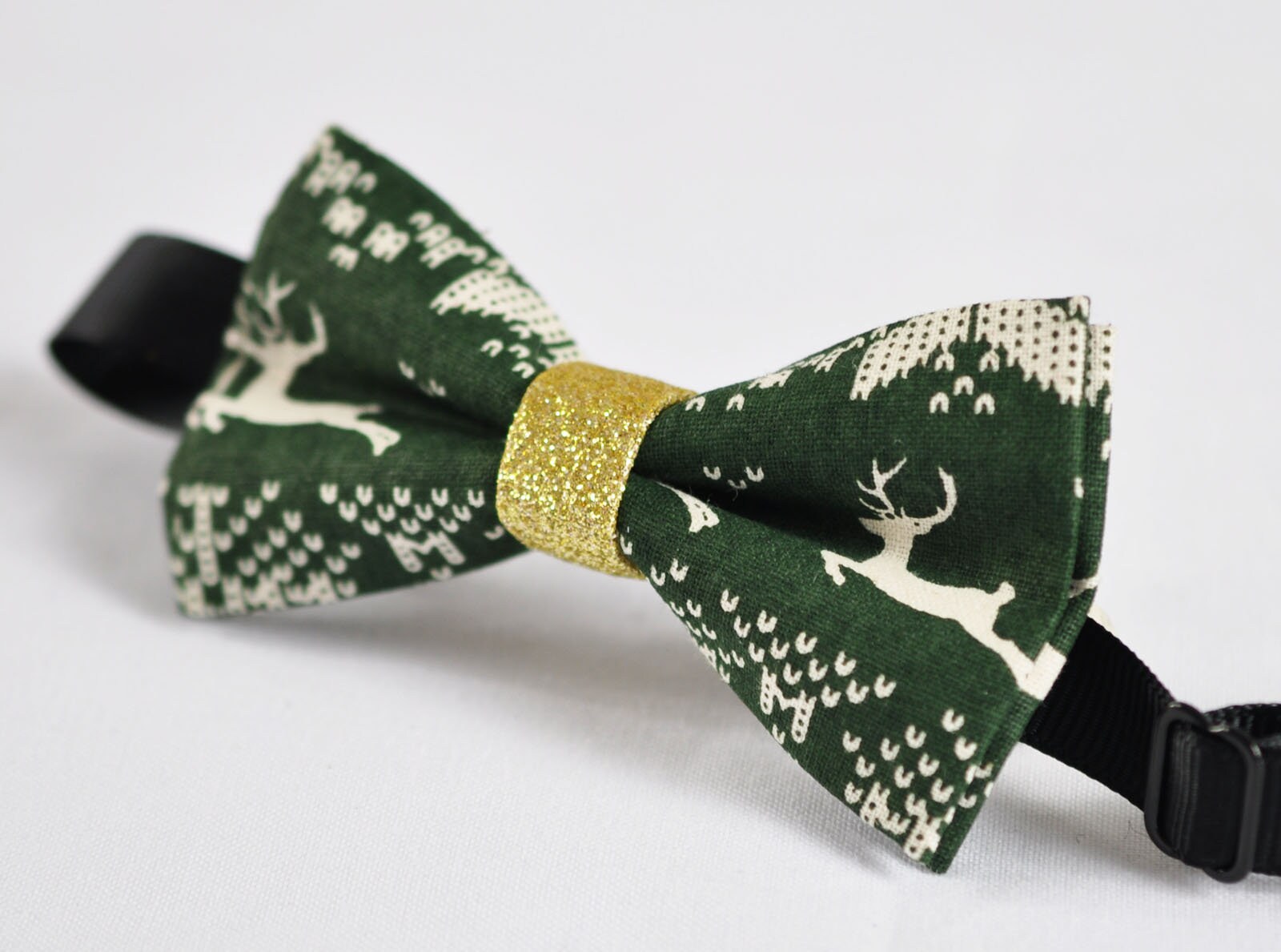 Boys Kids Youth Teenage 100% Cotton White Xmas Christmas Deer Elks Pattern Red Gold Bow Tie Bowtie Party Wedding 7-14 Years Old