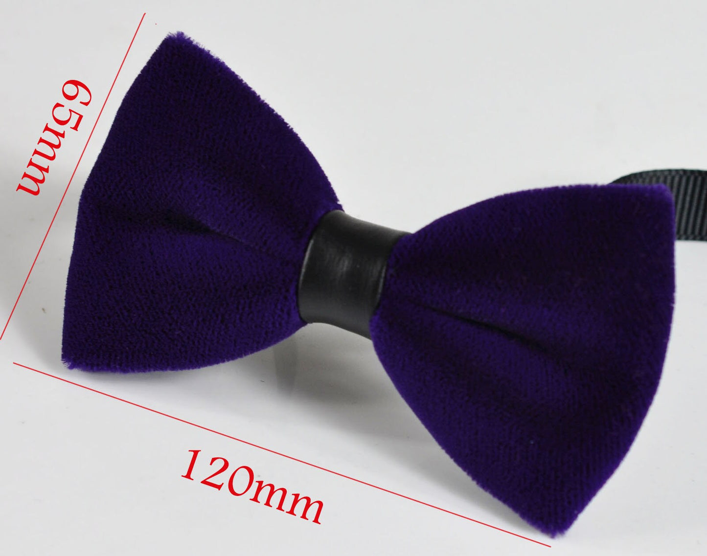 Men Unisex Violet Purple Blue Velvet Black Faux Leather Pretied Bow Tie Bowtie Craft Groom Best man Wedding Party