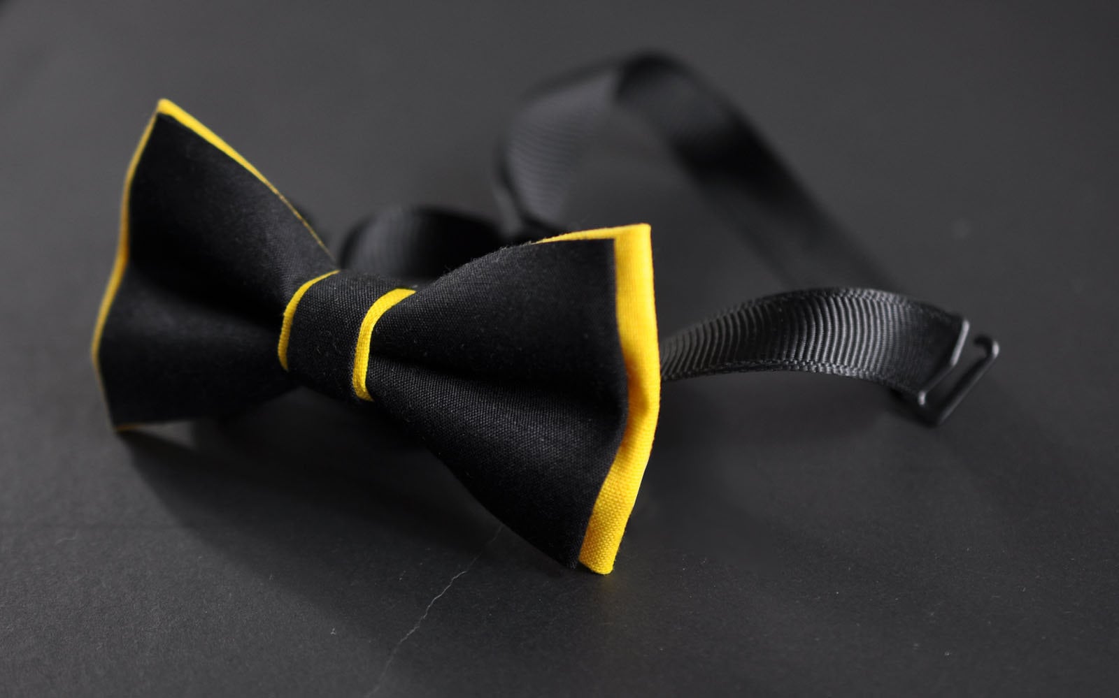 100% Cotton Yellow Black Pretied 2 Layers Bow Tie Bowtie For Men / Youth Teenage / Kids Boy / Baby Infant Children Wedding Party