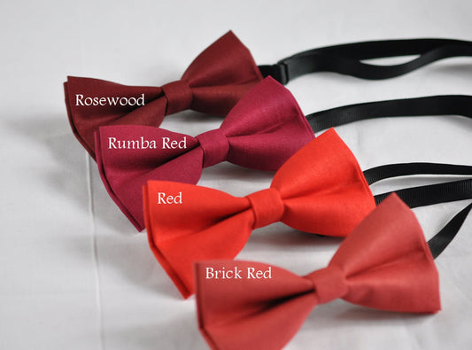 Brick Red Rumba Red Burgundy Wine Rose Wood Rosewood Red Hand Made 100% Cotton Pretied bow tie,for Men,Toddlers ,Boys,baby Wedding Party