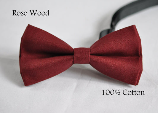 Rosewood Rose Wood Dark Red Bow Tie Pocket Square Handerkerchief Hanky for Men Adult / Youth / Boy Kids / Baby infant toodler