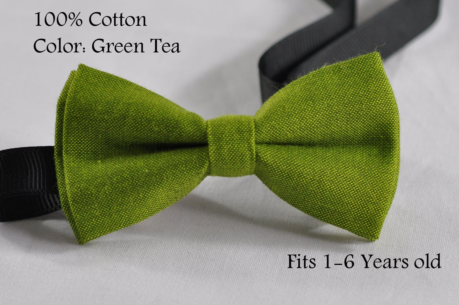 Boy Kids Baby infant Children Page Boy Toddler 100% Cotton Mottled Green Tea Matcha Green Color Bow Tie Bowtie Wedding 1-6 Years Old