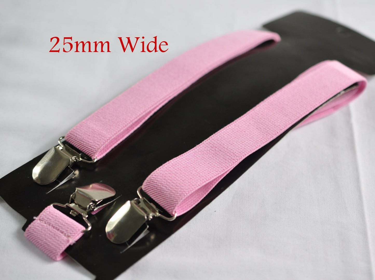 BOY KIDS Baby Infant Toddler Pink Clip-on Braces Elastic Suspenders + Pink Polyester Bowtie Bow Ties Fits 1-6 Years Old