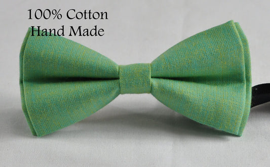 MEN Women 100% Cotton Matte Mottled Sunny Aqua Color Craft Pretied Bow Tie Bowtie Wedding Party