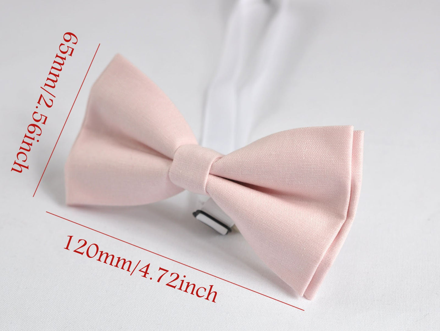 Mens Baby Pink 100% Cotton Hand Made Pretied Bow tie and Matched Pocket Squares Hanky Handkerchief for Wedding or Party